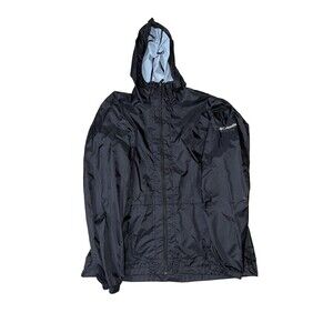 Women’s Columbia Windbreaker Jacket Size Large Black Lightweight Spring